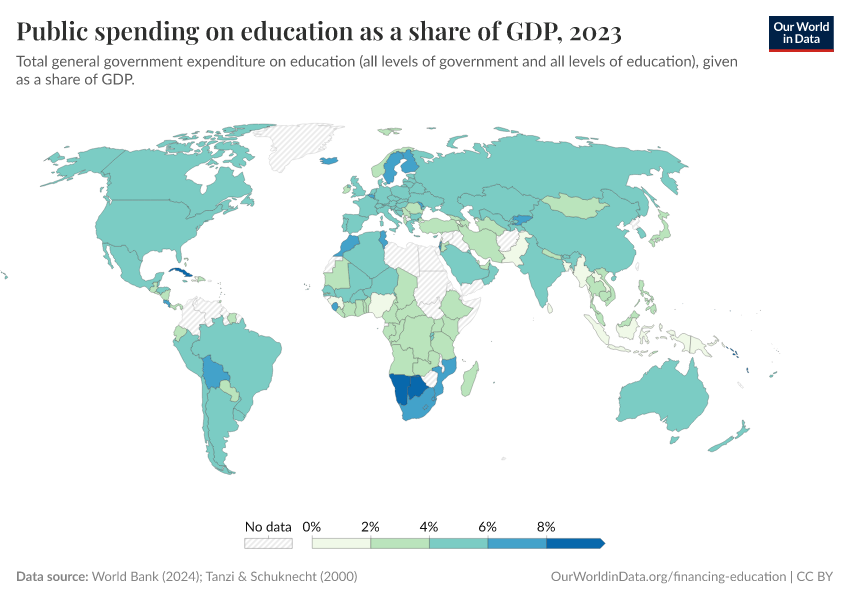 A thumbnail of the "Public spending on education as a share of GDP" chart