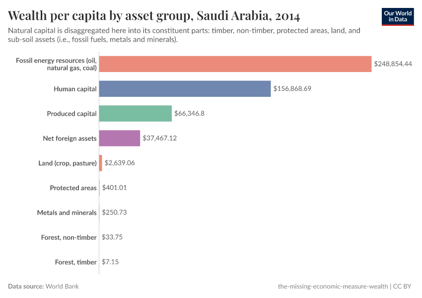 Wealth per capita by asset group